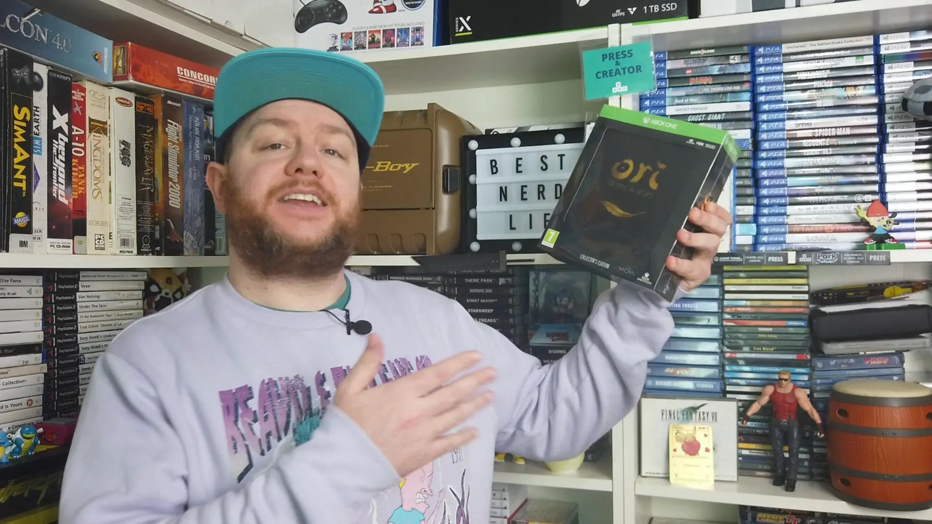 A photo of me holding the Ori Collector's Edition