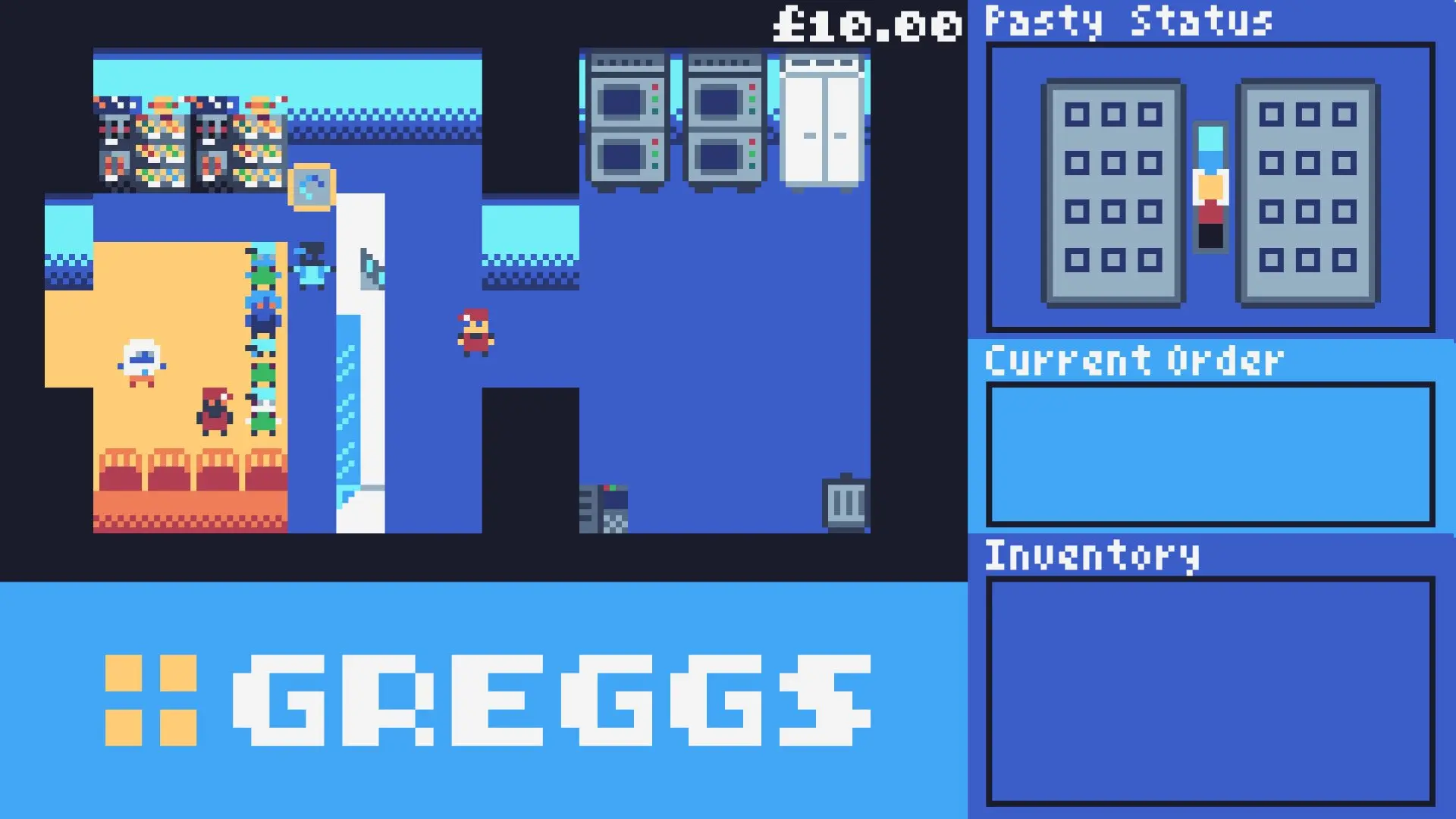 A screenshot from the Greggs Simulator