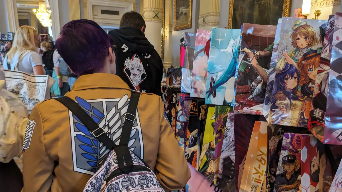 My partner walking around Exeter Anime and Gaming Con