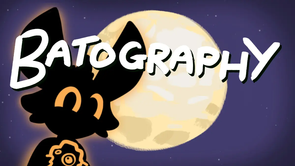 An image of the Batography logo with the bat and moon behind it