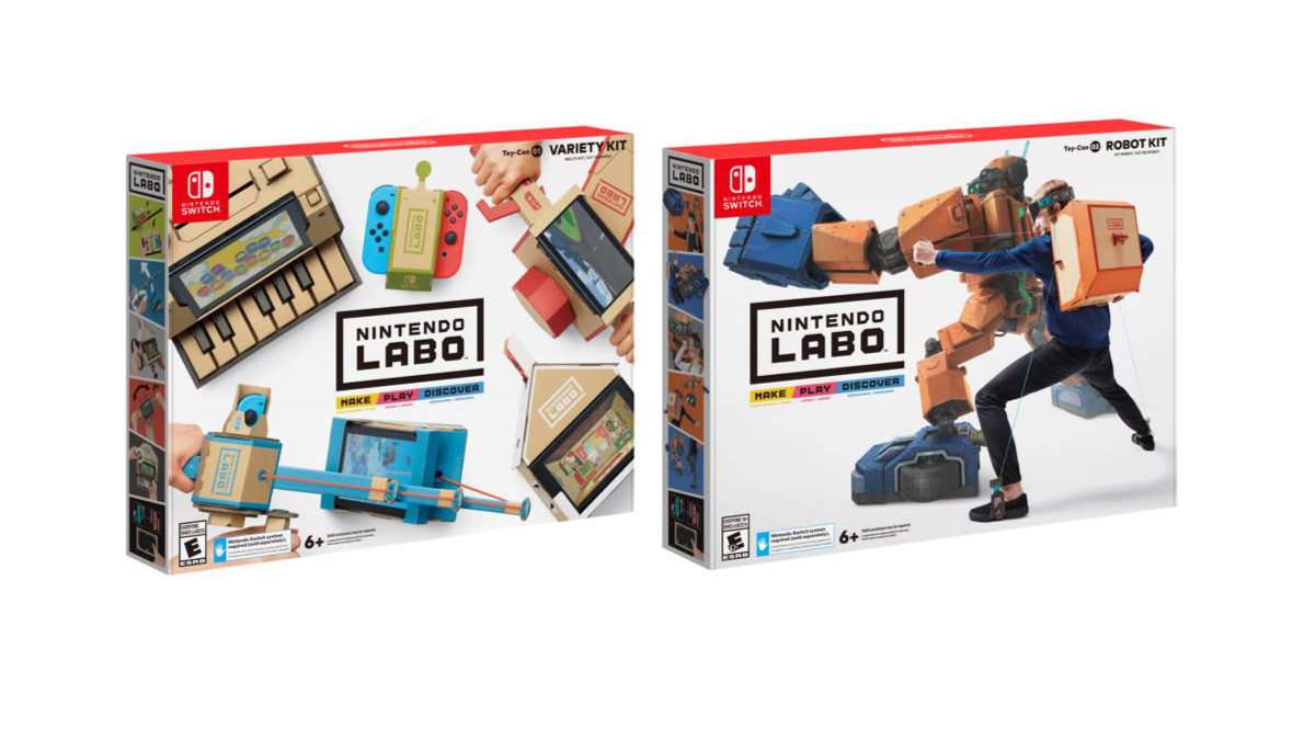 A promotional image showing off some Nintendo Labo toys
